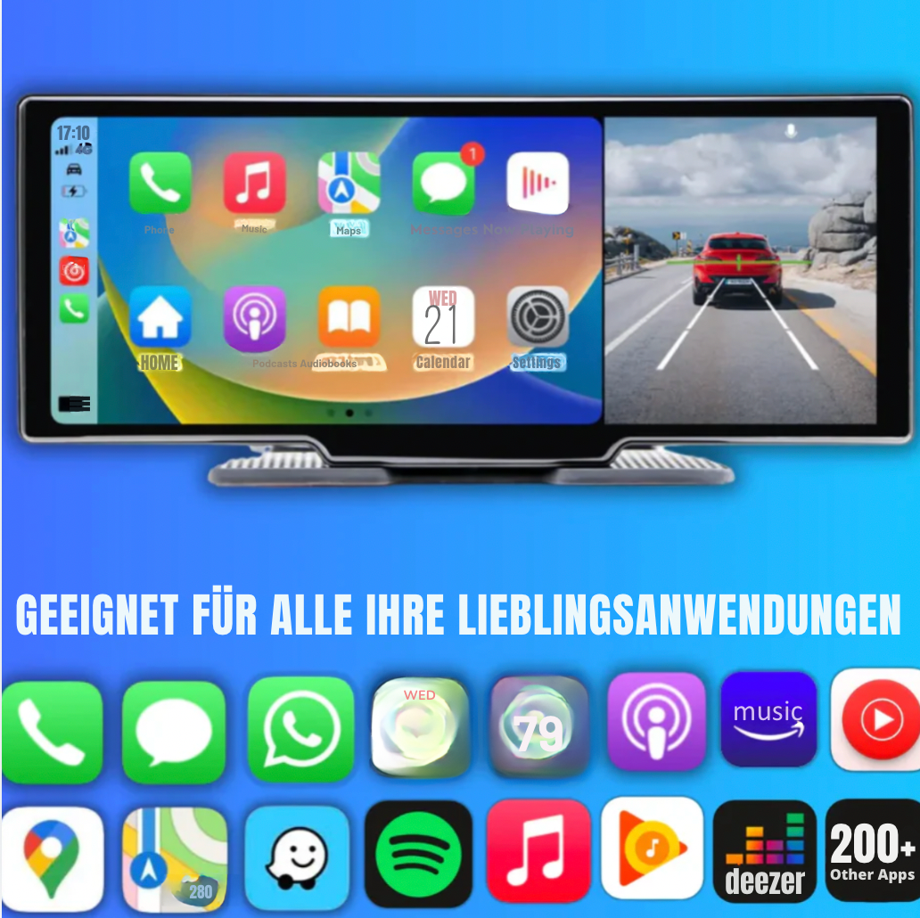 DashCarplay™ | Carplay mit integrierter Dashcam für jedes Auto