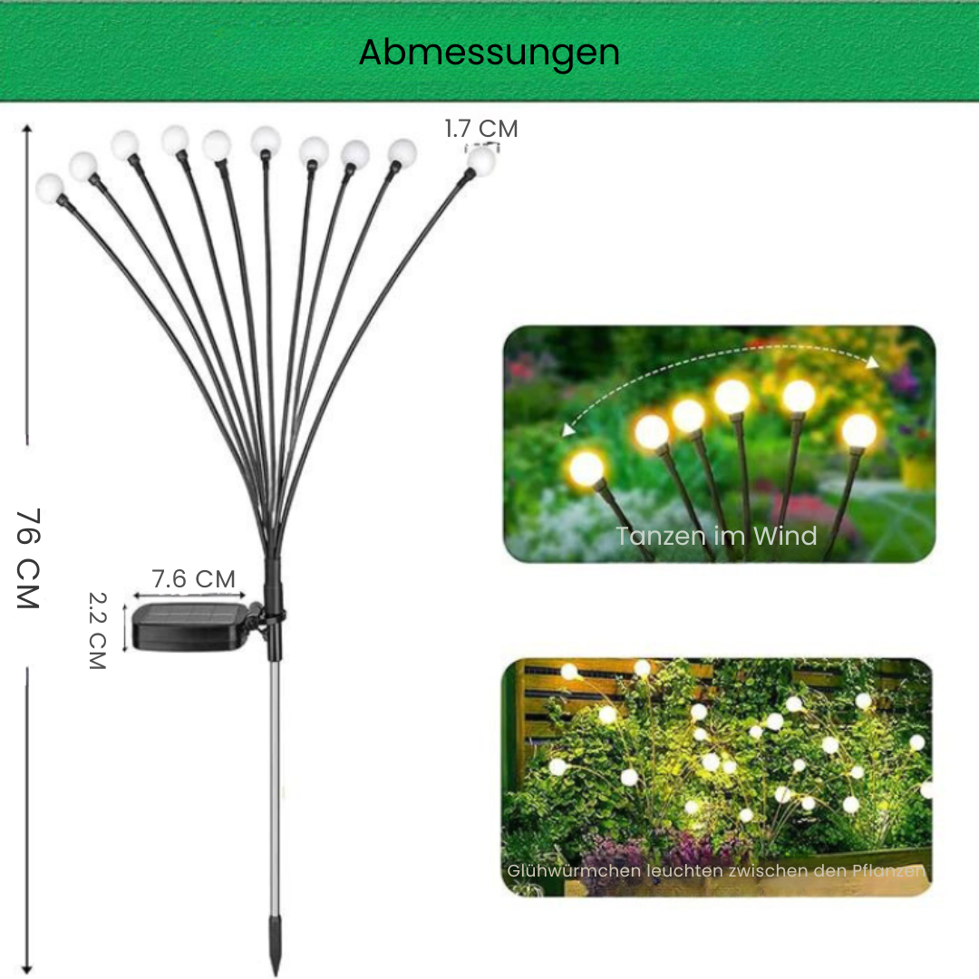 Glühwürmchenlampen | Solar-LED-betriebene Beleuchtung - 4+2 FREI!